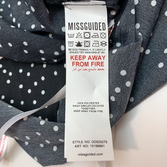 Missguided black polka dot, drape front dress NWT - Picture 16 of 16